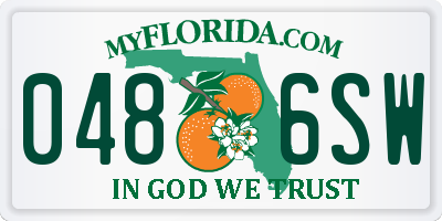 FL license plate 0486SW