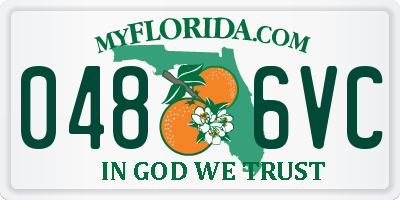 FL license plate 0486VC