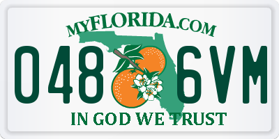 FL license plate 0486VM