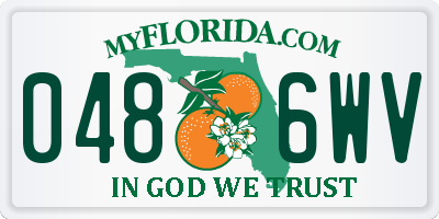 FL license plate 0486WV