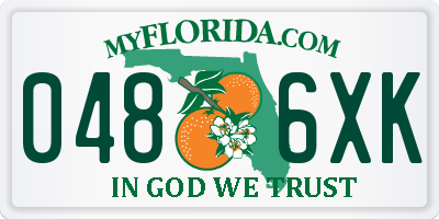 FL license plate 0486XK