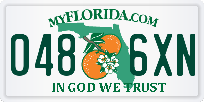 FL license plate 0486XN
