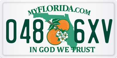 FL license plate 0486XV