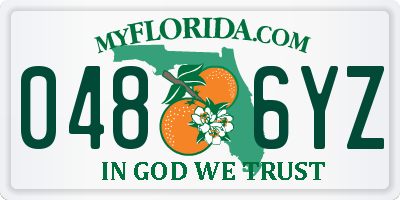 FL license plate 0486YZ