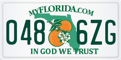FL license plate 0486ZG