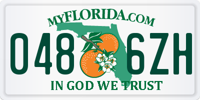 FL license plate 0486ZH