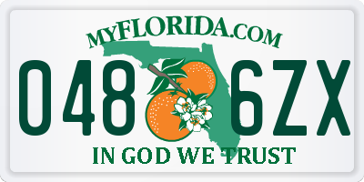 FL license plate 0486ZX