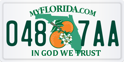 FL license plate 0487AA