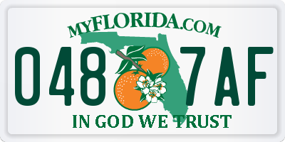 FL license plate 0487AF
