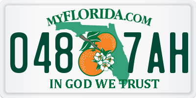 FL license plate 0487AH