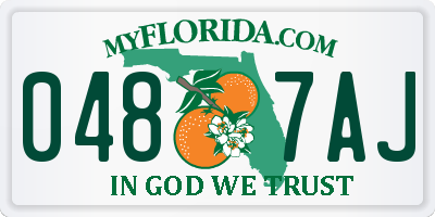FL license plate 0487AJ