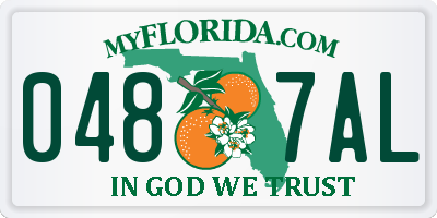 FL license plate 0487AL