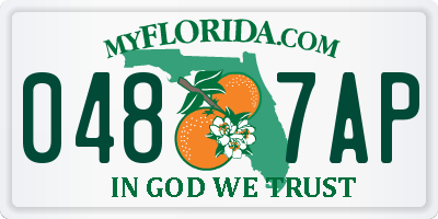 FL license plate 0487AP