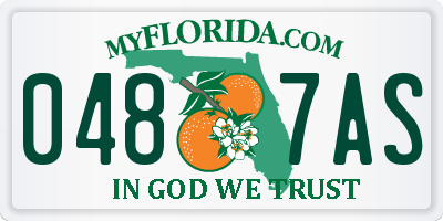 FL license plate 0487AS