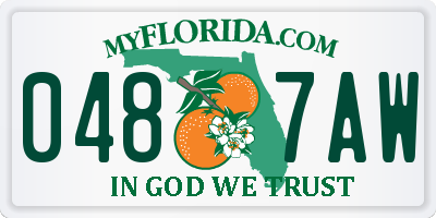 FL license plate 0487AW