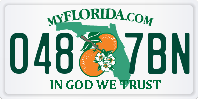 FL license plate 0487BN