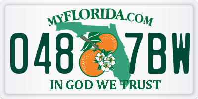 FL license plate 0487BW