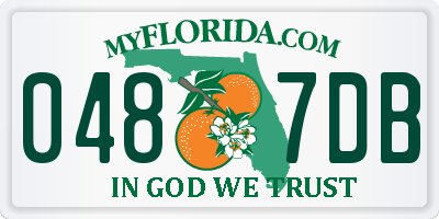 FL license plate 0487DB