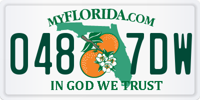 FL license plate 0487DW