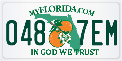 FL license plate 0487EM