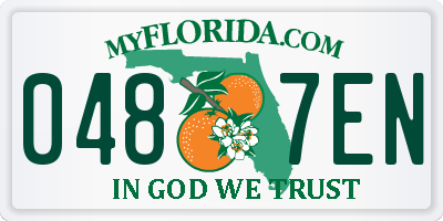 FL license plate 0487EN