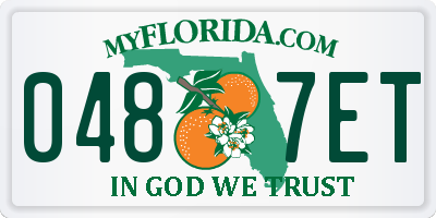 FL license plate 0487ET