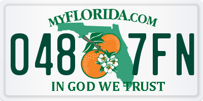 FL license plate 0487FN