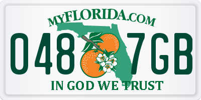 FL license plate 0487GB