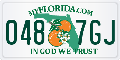 FL license plate 0487GJ