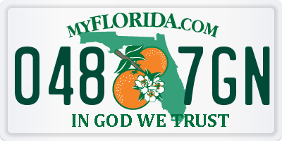 FL license plate 0487GN