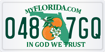 FL license plate 0487GQ