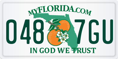 FL license plate 0487GU