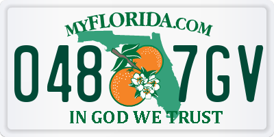 FL license plate 0487GV