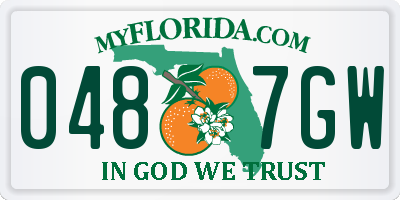 FL license plate 0487GW