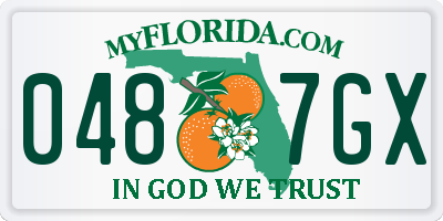 FL license plate 0487GX