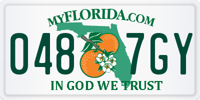 FL license plate 0487GY