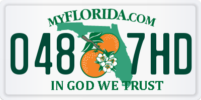 FL license plate 0487HD