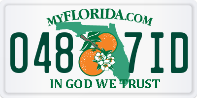 FL license plate 0487ID
