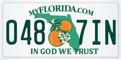 FL license plate 0487IN