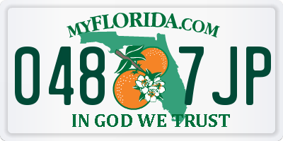 FL license plate 0487JP