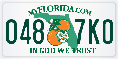FL license plate 0487KO