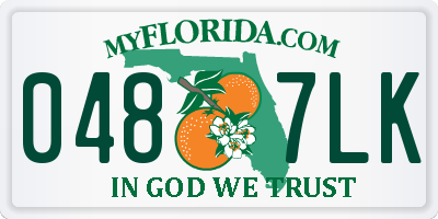 FL license plate 0487LK