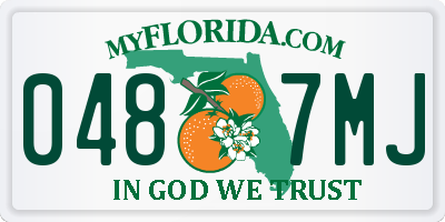 FL license plate 0487MJ