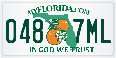 FL license plate 0487ML