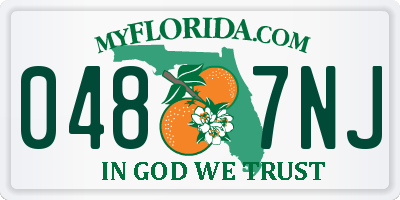 FL license plate 0487NJ