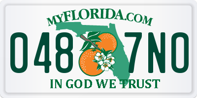 FL license plate 0487NO