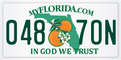 FL license plate 0487ON