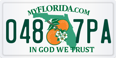 FL license plate 0487PA