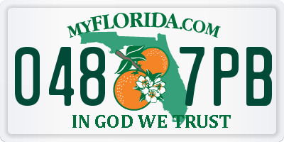 FL license plate 0487PB