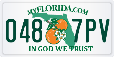 FL license plate 0487PV
